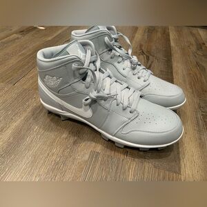 New Jordan 1 Retro High MCS - Wolf Grey Baseball Cleats AV5354-003 Men Sz 13